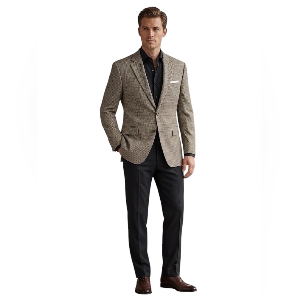 Jos. A. Bank Tan Herringbone Sport Coat Size 44 R